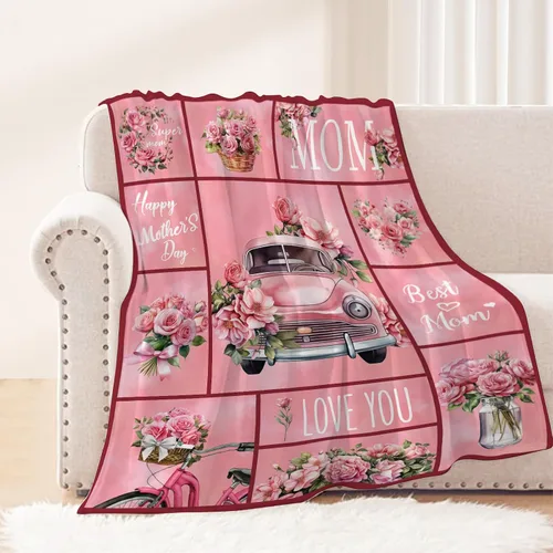 Miniatura 8 de Manta de regalo para el día de la madre, de hija, hijo, cumpleaños, San Valentín, para mamá, abuela, mujeres, Love You Best Mom Ever, suave, sofá