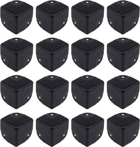 Miniatura 12 de Antrader 24 piezas de caja de esquinas triangulares de metal protector de esquina de gabinete protector de seguridad para decoración de muebles
