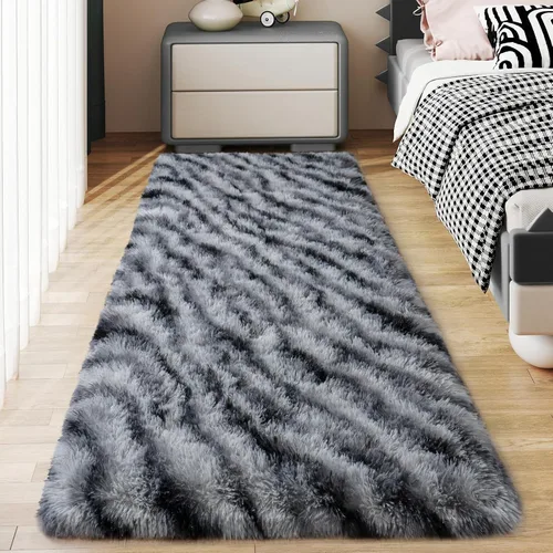 Miniatura 44 de Alfombras suaves para pasillos de dormitorio, nuevas, con parte inferior antideslizante mejorada, de 2 x 3, alfombra esponjosa y peluda verde