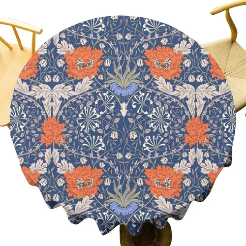 Miniatura 170 de Mantel Floral Retro de Pájaros, Diseño Original Bohemio William Morris Estampado Cubierta de Mesa para Hogar Picnic Fiesta Comedor Cocina William