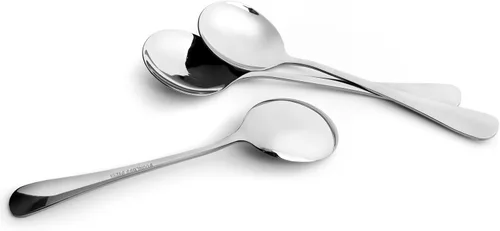 Miniatura 8 de Cucharas de sopa, cubiertos de cuchara al por mayor, juego de cucharas redondas de acero inoxidable de 8