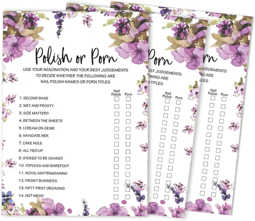 Miniatura 12 de Paquete de 50 tarjetas florales de Whats On Your Phone Bridal Shower Juego de despedida de soltera