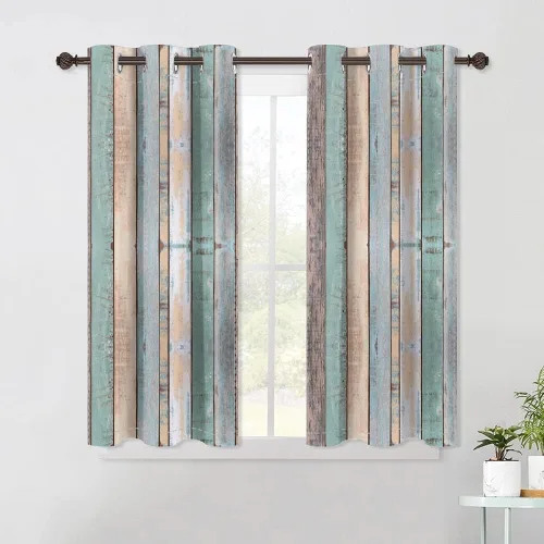 Miniatura 85 de Cortinas rústicas para ventana de puerta de granero, puerta de madera gris, puerta de garaje, tratamiento de ventana para sala de estar, dormitorio