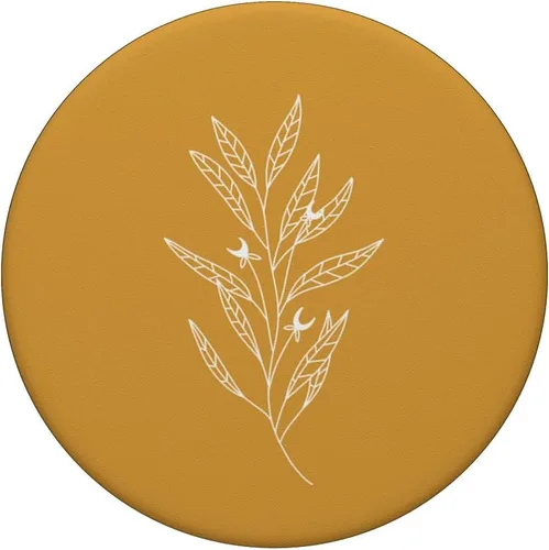 Miniatura 3 de Delicado Boho Botánico Hojas Mostaza Amarillo PopSockets Intercambiables PopGrip