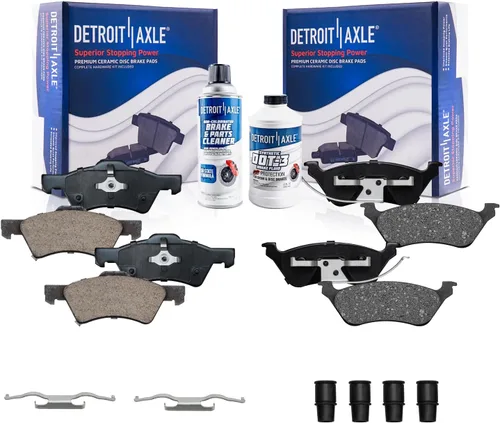 Miniatura 83 de Detroit Axle - Pastillas de freno de cerámica delanteras Reemplazo de pinza de freno derecha para Dodge Ram 1500 Dakota, Ram 1500 Classic - Juego