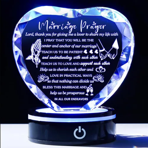 Miniatura 13 de YWHL Regalos de cumpleaños para hermanas con base LED colorida de corazón de cristal para mi hermana, regalo significativo para hermanas en Navidad