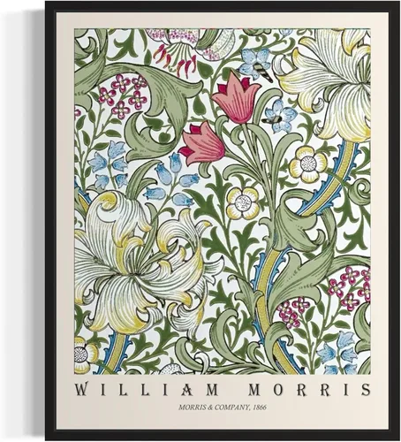 Miniatura 21 de Póster con impresión artística de gato negro, estilo William Morris, floral retro de mediados de siglo, botánico, victoriano, Academia oscura