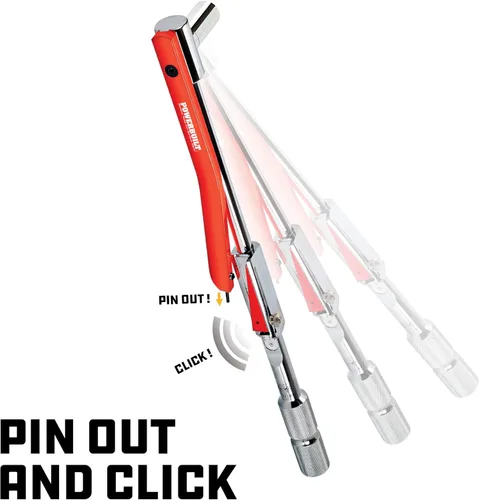 Miniatura 2 de Powerbuilt Llave dinamométrica de transmisión de 1/2 pulgada con viga deflectora, rango de torque exacto de 20 a 220 libras-pie, medición precisa