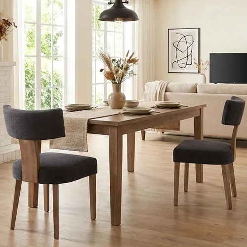 Miniatura 28 de Shunzhi Juego de 2 sillas de comedor modernas de mediados de siglo, sillas tapizadas de madera para comedor, sillas de cocina estilo granja, sillas