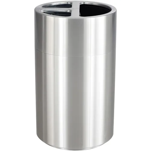 Miniatura 12 de Safco Bote de basura con tapa abierta, 14 galones de acero inoxidable, moderno, para uso en interiores, color blanco