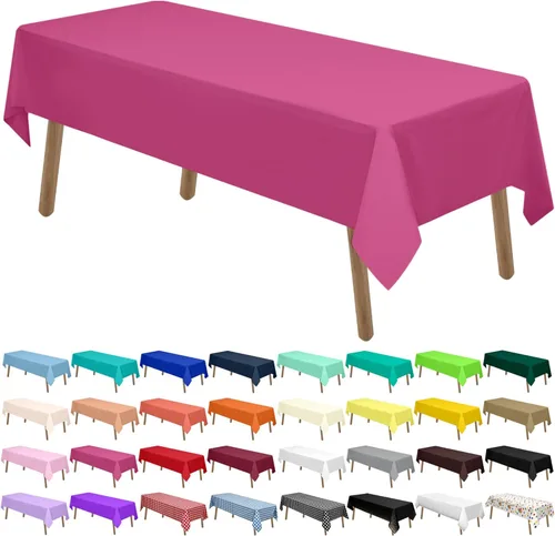 Miniatura 8 de Manteles de Plástico Azul Claro Paquete de 2 Cubiertas de Mesa Desechables 54 x 108 Pulgadas Manteles para Baby Shower Fiesta PEVA Manteles Azul