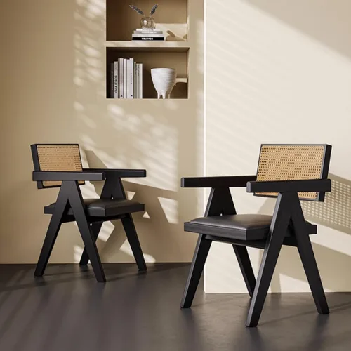 Miniatura 2 de YVYKFZD Juego de sillas de comedor de ratán, sillas de comedor de madera, sillas de cocina con respaldo tejido, sillón tapizado, silla auxiliar