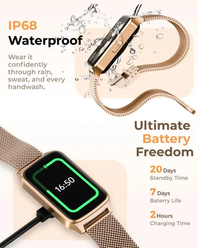 Miniatura 7 de Reloj de seguimiento de actividad física para hombres y mujeres, rastreador de actividad para iPhone y Android con contador de pasos, calorías