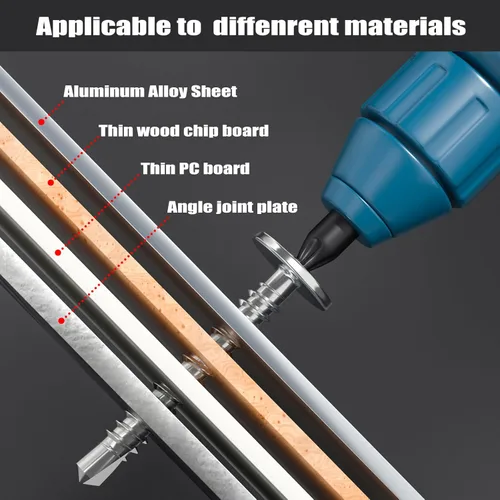 Miniatura 6 de VGBUY 170 tornillos autoperforantes para metal, tornillos autorroscantes de chapa metálica de acero inoxidable 410 #10 x 3/4 pulgadas, tornillos
