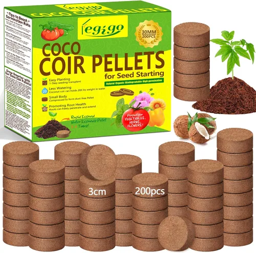 Miniatura 8 de Legigo 50 Pz 30mm de Fibra de Coco en Pellets para Mezcla de Suelo de Inicio de Semillas - Pods de Suelo de Fibra de Coco Orgánico para Plántulas