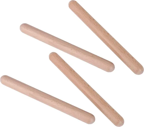 2 pares de palos de ritmo de instrumentos de percusión musical, 7.874 in, palos de madera dura natural