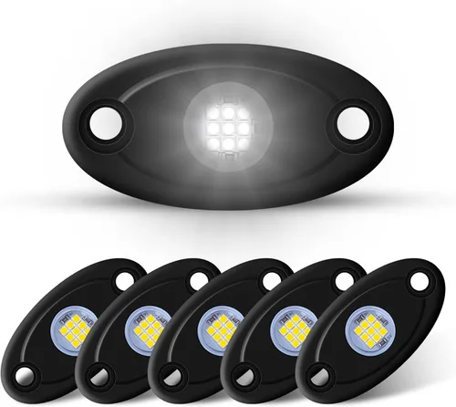 6Pods - Luces LED de neón blancas para auto, camiones, ATV, UTV, SUV, debajo de la carrocería, lámpara impermeable (blanco)