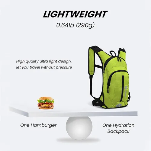 Miniatura 4 de Nepest Hydration Pack Backpack for Women & Men, Lightweight Water Backpack with 2L Water Bladder for Hiking Cycling Running Biking Verde