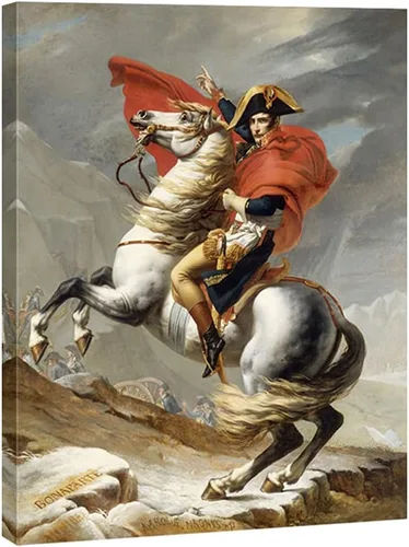 Miniatura 8 de Wieco Art Napoleón enmarcado cruzando los Alpes de Jacques-Louis David pinturas al óleo, reproducción abstracta de impresiones en alta definición