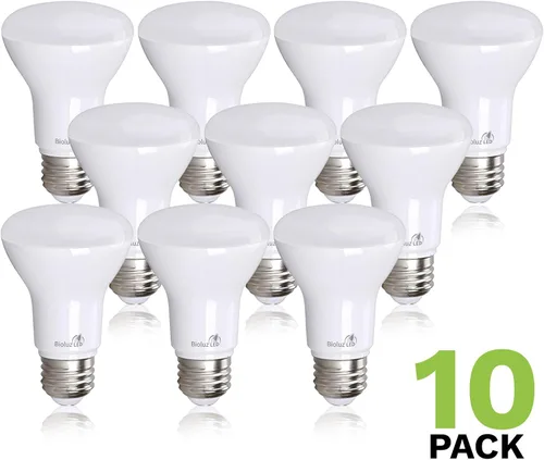 Miniatura 4 de Bioluz LED Bombillas LED BR20, paquete de 10 unidades, 6 W = 50 W, bombilla blanca cálida de 2700 K, 540 lúmenes, 90 CRI, bombillas LED regulables