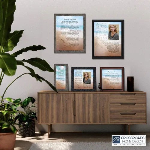 Miniatura 5 de Huellas en la arena inspirador arte de pared, decoración de playa, regalos cristianos para mujeres y hombres, decoración de pared cristiana, Get