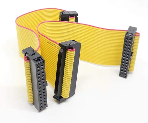 Miniatura 10 de Paquete de 2 conectores hembra IDC 2x13 26P 0.100 in 5.9 in 5.5 pulgadas, cable de cinta plano amarillo, filas dobles 26 pines 0.1" paso FC F/F