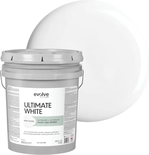 Miniatura 11 de EVOLVE Pintura blanca e imprimación definitiva en uno, blanco cáscara de huevo, 1 cuarto de galón, interior y exterior, cobertura de una capa