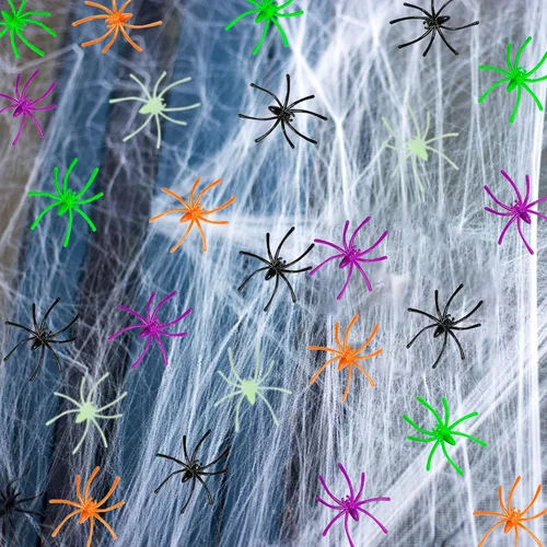 Miniatura 6 de BAINFE 100 arañas de plástico realistas de Halloween, arañas falsas negras, pequeños juguetes de araña para broma casa embrujada, suministros