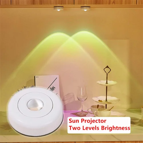 Miniatura 2 de Paquete de 6 luces LED táctiles que funcionan con pilas, para pared, lámpara de puesta de sol para cocina, dormitorio, armario, armario, decoración