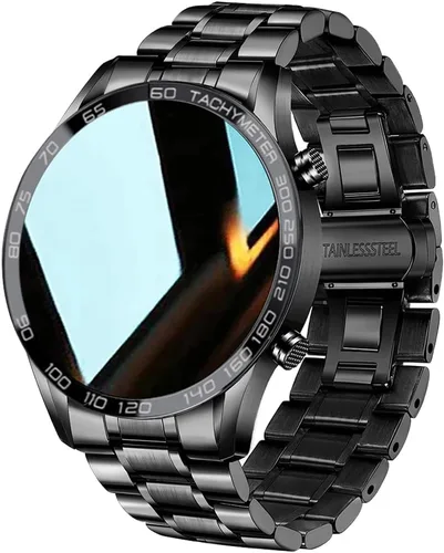 Reloj inteligente para hombre para Android iOS, llamadas Bluetooth, chat de voz con monitor de frecuencia cardíaca/sueño, monitor de fitness,