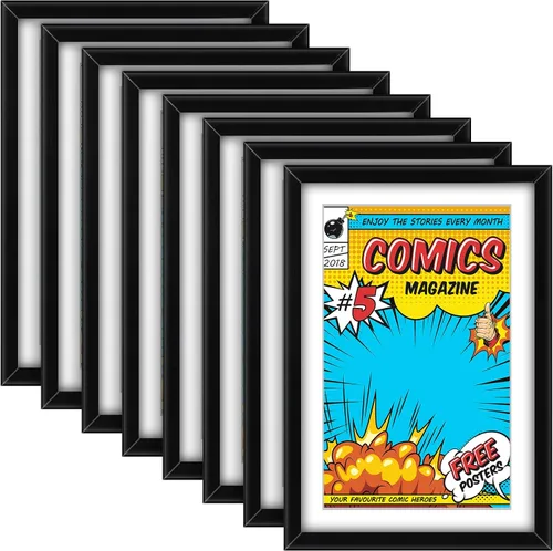 Miniatura 10 de Geetery - Juego de 16 marcos para cómics, con protección UV, marcos para revistas de cómics que se ajustan hasta 17,1 x 25,7 cm, para pared o mesa