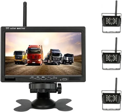 Miniatura 9 de Cámara de marcha atrás inalámbrica para vehículos, monitor LCD de 7 pulgadas para camiones, autobús, caravana, remolque, excavadora, monitor