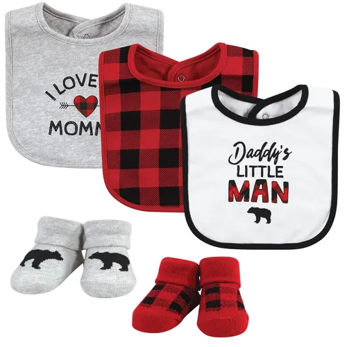Miniatura 18 de Hudson Baby Conjunto de babero y calcetines unisex de algodón para bebé, Tamaño único Chica Calabaza