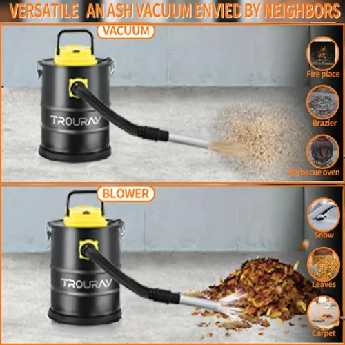 Miniatura 3 de Aspiradora de cenizas para chimenea, 2.6 galones, resistente al calor, ligera, con potente soplado de succión de 800 W para chimeneas, tostadores