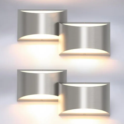 Miniatura 19 de Aipsun Aplique de pared de aluminio moderno LED para interiores, luces de pared interiores, 1 paquete, lámpara de montaje en pared con cable, luz