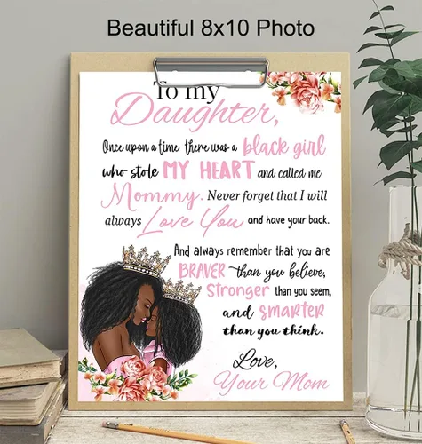 Miniatura 4 de Arte de pared de niña afroamericana - Arte negro - Decoración para dormitorio de niñas - Regalos para hijas - Habitación para niñas pequeñas