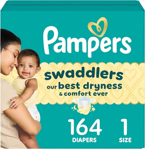 Miniatura 20 de Pañales Pampers Swaddlers, Talla 1 (8-14 libras), 198 unidades, absorbentes, mantiene al bebé seco y cómodo, pañal desechable seguro para la piel
