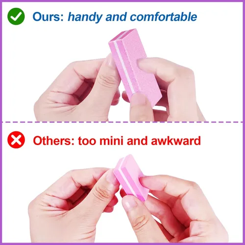 Miniatura 4 de Juego de pulidor de uñas profesional rosa, 30 piezas, uñas acrílicas y naturales, bloques de tampón de grano 100/180