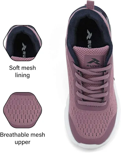Miniatura 5 de RUNIC Tenis deportivos de malla transpirable para niños y niñas