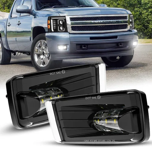 Miniatura 11 de RAMJET4X4 Faros antiniebla LED mejorados Faros de niebla aprobados por DOT Reemplazo compatible con Chevy Silverado 1999-2002 1500 2500 3500, Chevy