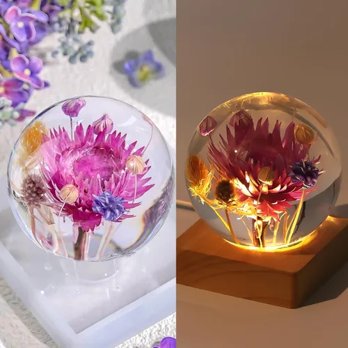 Miniatura 3 de LET'S RESIN 9 Piezas Moldes de Silicona Esféricos para Resina, Moldes de Resina de Esfera 3D Sin Costuras Mejorados, Moldes de Resina Epoxi de Bola