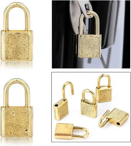 Miniatura 4 de 10pcs Mini lindo diario candados oro pequeño equipaje cerraduras con llaves para decoración de cajas de joyería