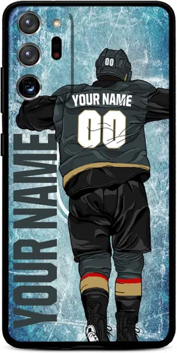 Miniatura 24 de Funda personalizada de bricolaje con nombre y número de hockey sobre hielo para Samsung Galaxy Note 20/20 Ultra 10 Pro Note 9 8, silicona líquida
