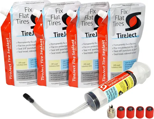 Miniatura 8 de Kit de Protección de Neumáticos Planos Todo Terreno TireJect 5 en 1 con Inyector de Sellador (Kit de 30oz para Carro de Golf)