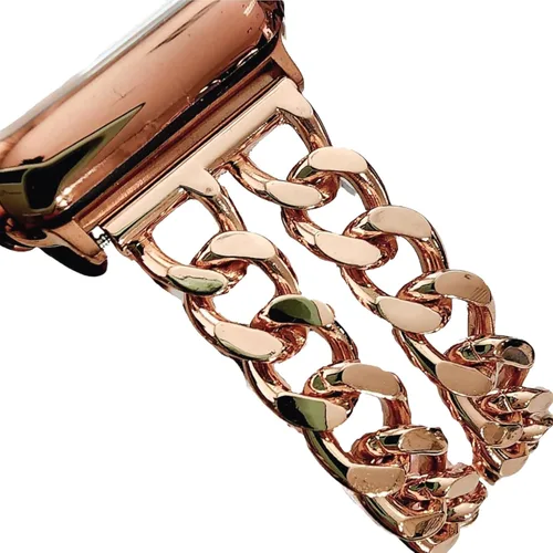 Miniatura 23 de Correas de Metal Dorado Compatibles con Apple Watch Band 38mm 40mm 41mm 42mm 44mm 45mm 46mm 49mm Pulsera de Cadena Elegante para iWatch Series 11 10