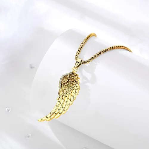 Miniatura 171 de Collar de alas de ángel de plata de ley 925, ángel de la guarda, enfermera RN caduceo, dije de ángel de cristal, joyería de regalo para mujer