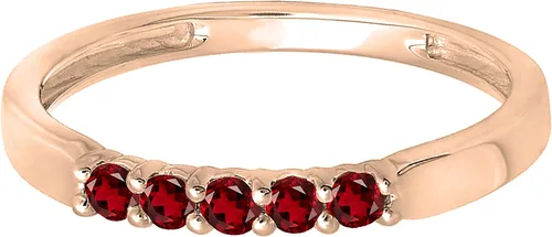 Miniatura 67 de Dazzlingrock Collection Anillo de boda redondo de 5 piedras preciosas o diamantes para mujer en oro macizo de 10 K/14 K/18 K