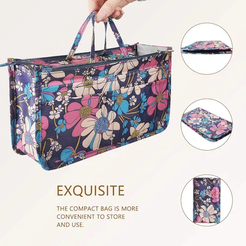 Miniatura 49 de Bolso de mano estilo cartera de Vercord para mujer con organizador incorporado, estampado bien definido, con manijas y cremallera, tamaño 2