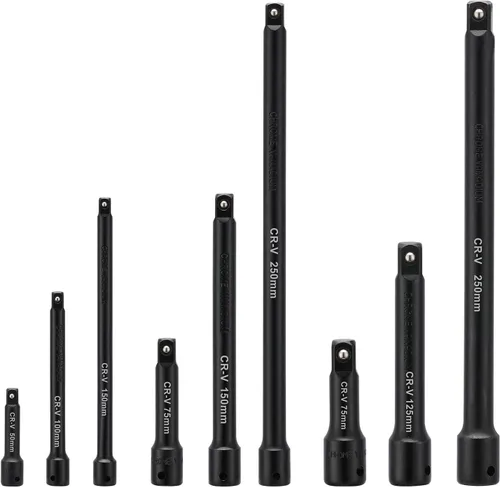 Miniatura 2 de Mayouko Juego de barras de extensión de 1/4", 3/8", 1/2", CR-V, 9 barras de extensión de enchufe para áreas estrechas y profundas