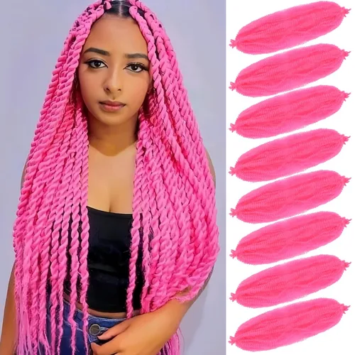 Miniatura 47 de Cabello Rizado Afro Elástico 8 Paquetes Cabello Trenzado Marley Twist Cabello Spring Twist Pre-Separado para Locs Falsos Cabello de Ganchillo Kinky